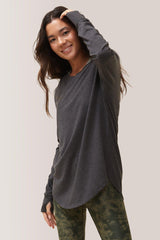 Cozy Long Sleeve Shirt Tops ROSE BUDDHA Meteorite X-Small 