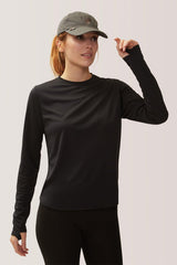 Long Sleeve No Brainer for sports, Total Eclipse, Black, Rose Buddha